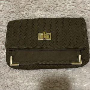 Neiman Marcus brown suede weave purse